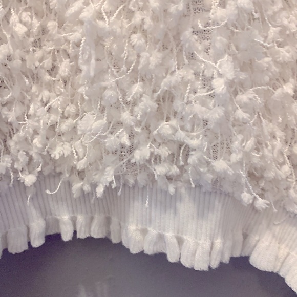 Luca Grae Top Sweater White Ivory Eyelash Long Sleeve Women’s Sz Medium Large - Picture 6 of 11